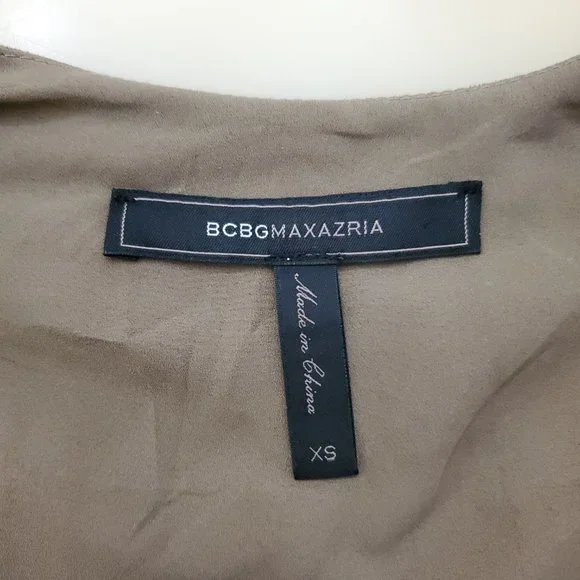 BCBGMAXAZRIA Trar Faux-Suede V-Neck Sleeveless Asymmetrical Women's Dress - Picture 12 of 12